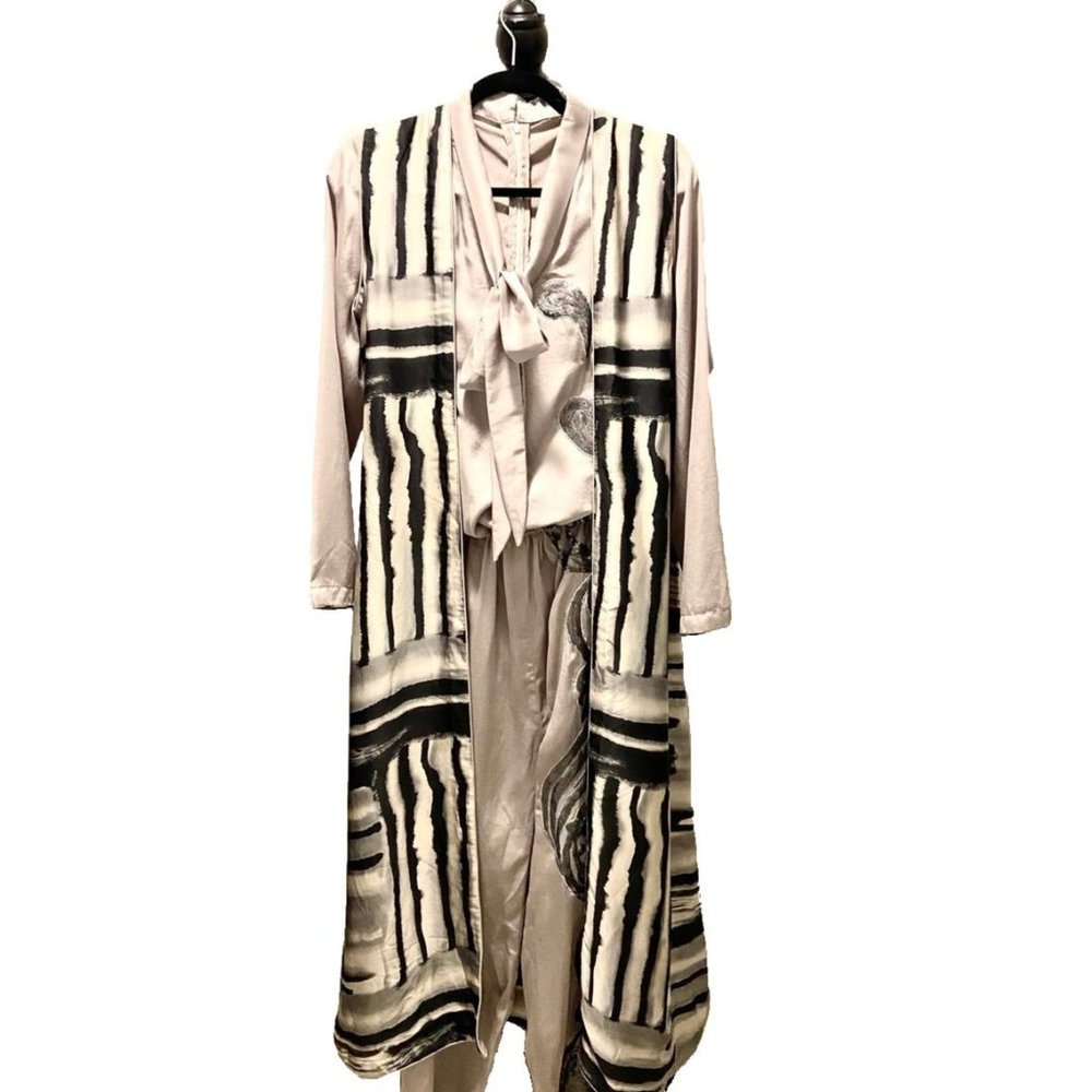 Silk Jumpsuit And Gown with Sequin Appliqué
